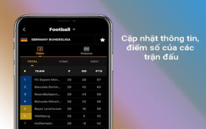 Website cập nhật liên tục Livescore bóng đá Đức