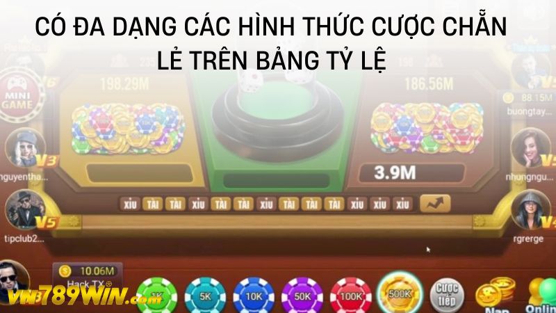 Có đa dạng các hình thức cược chẵn lẻ trên bảng tỷ lệ